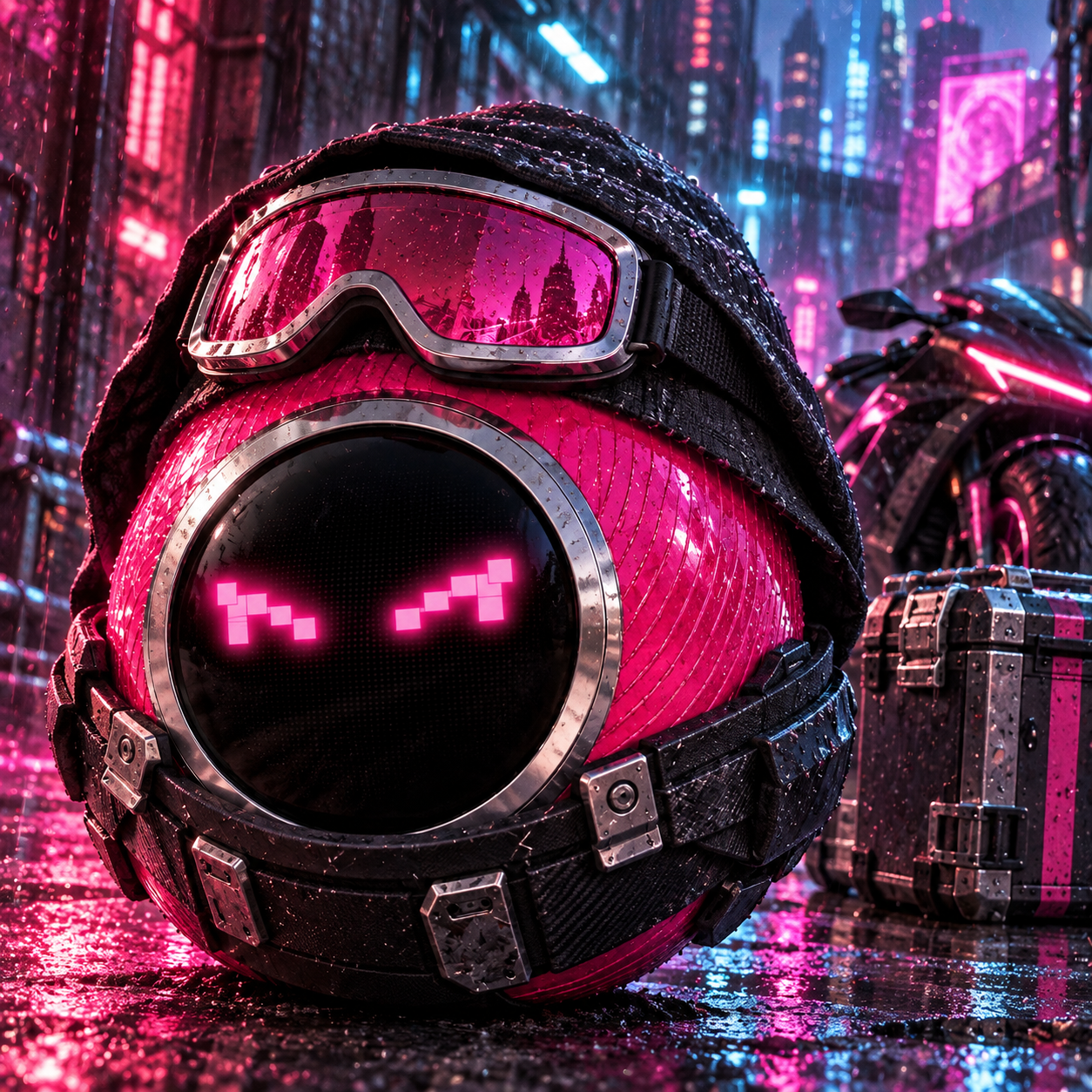 Pink Cyberpunk Courier